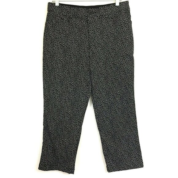 Croft & Barrow Women's size 6 Stretch Capris Cropped Pants Black White - Picture 1 of 7